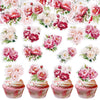 40 Pack Edible Flower Cupcake Toppers Spring Bridal Engagement Baby Shower Birthday Party Cupcake Picks Anniversary Party Decora