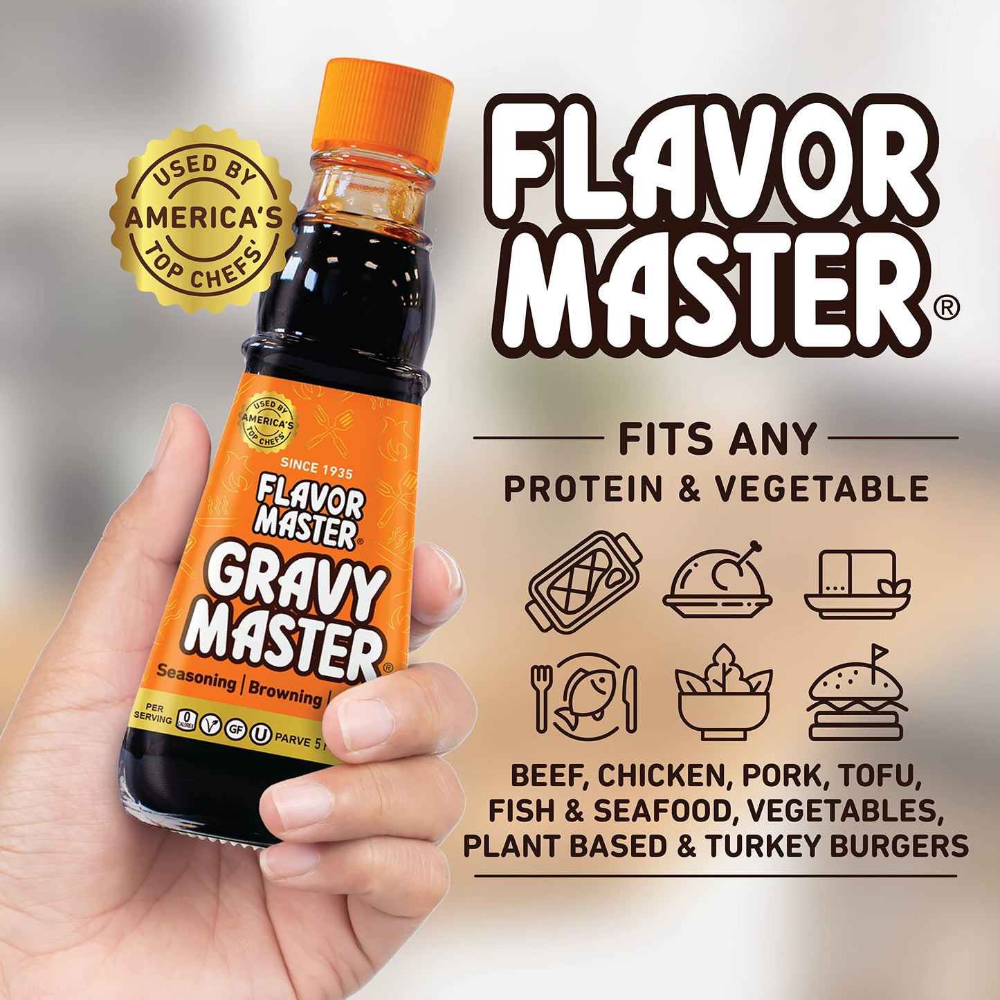 Roses Brands Gravy Master Grilling Sauce - Vegetarian, No Gluten - 5 Fl Oz (Pack of 3) - Kosher, Pareve - Made in the USA