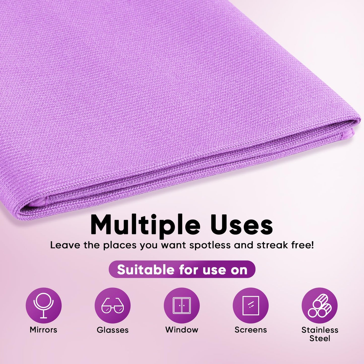Homexcel Microfiber Glass Cleaning Cloths 6 Pk, Lint Free Streak Free, Reusable Microfiber Cleaning Cloth For Cleaning Windows,