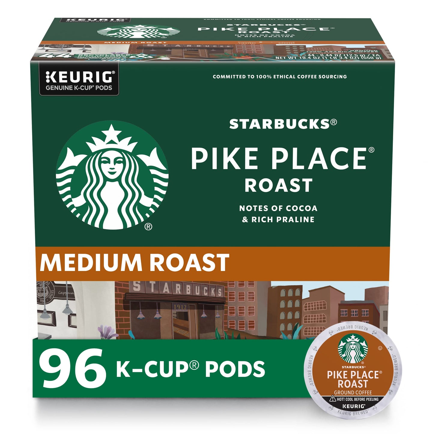 Starbucks K-Cup Coffee Pods, Medium Roast, 100% Arabica, 24 Count (Pack of 4), Brown, Model 40762111189941