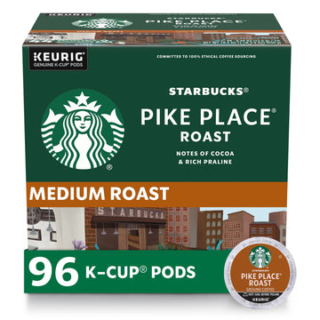 Starbucks K-Cup Coffee Pods, Medium Roast, 100% Arabica, 24 Count (Pack of 4), Brown, Model 40762111189941