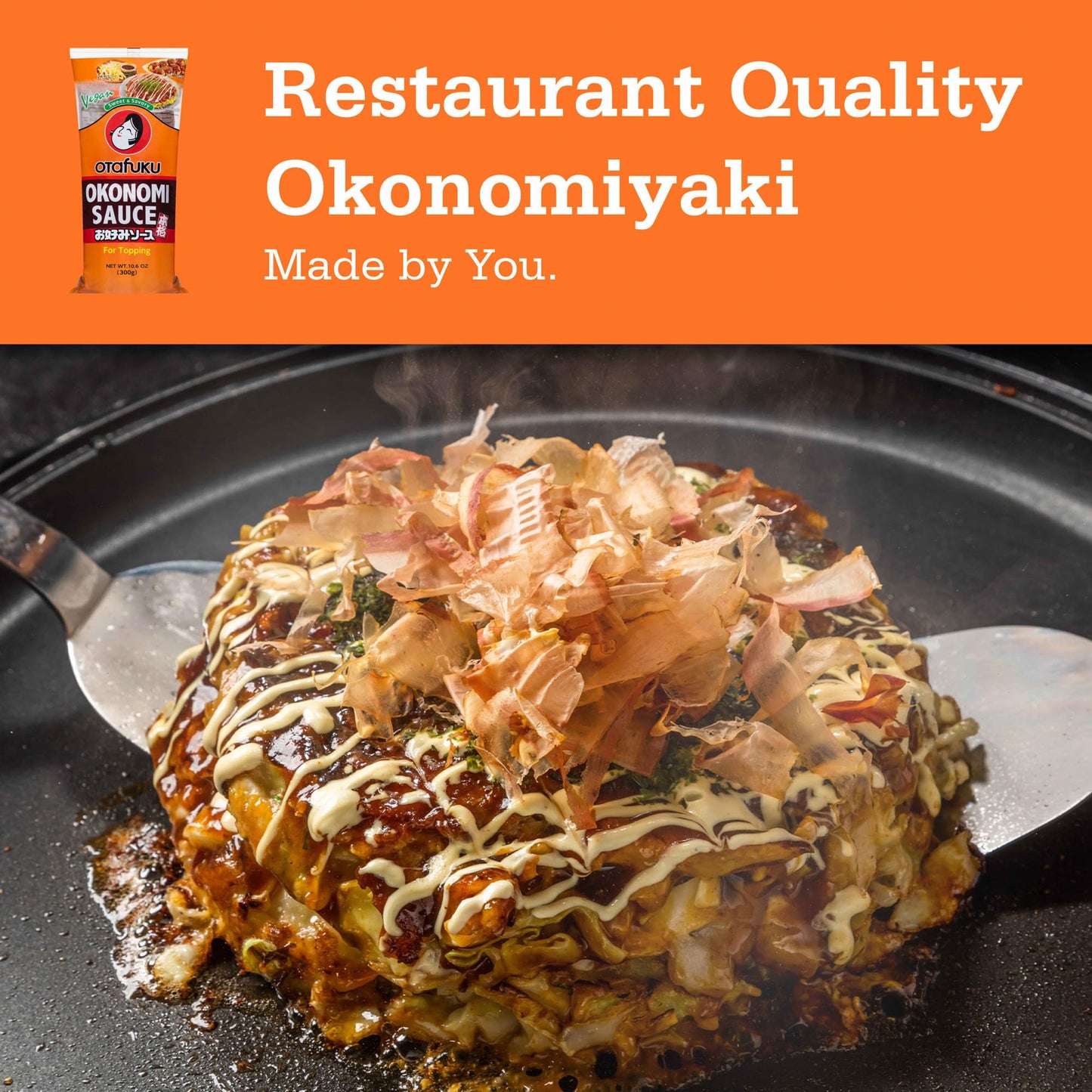 Otafuku Okonomi Sauce, Vegan Japanese Topping for Okonomiyaki Pancakes (10.6 Ounces)