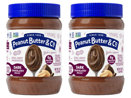 Peanut Butter & Co. Dark Chocolatey Dreams Peanut Butter, Non-GMO Project Verified, Gluten Free, Vegan, 16 Ounce (Pack of 2)