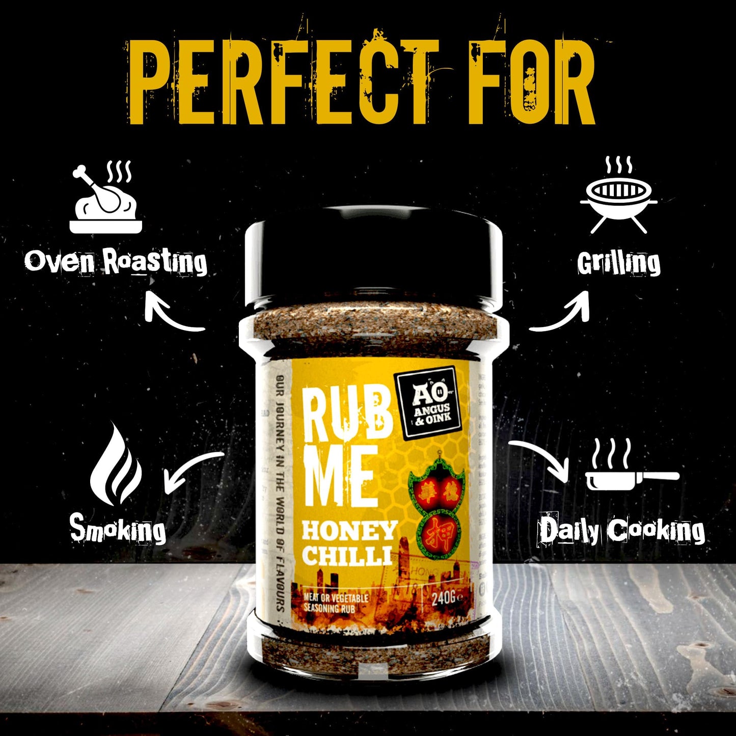 Angus & Oink | Honey Chilli Seasoning | Sweet & Spicy | Perfect For Chicken & Pork | Authentic Chinese Flavour | Gluten-Free & V