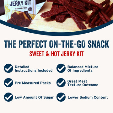 PS Seasoning Jerky Seasoning and Cure Kit (Sweet & Hot) - Grand Champion American Association of Meat Processors Award - Wild Ga