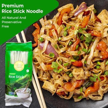5Mm Rice Stick Noodles (Authentic) | Pack Of 1 | 1Lb 454G Per Pack | Use For Pad Thai & Pho | Diy Cooking Instructions Included