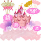 72 Pieces Glittery Princess Cupcake Toppers Crown Cupcake Wrapper Holder Pink Gold Crown Tiara Cupcake Pick Glitter Heart Cupcak
