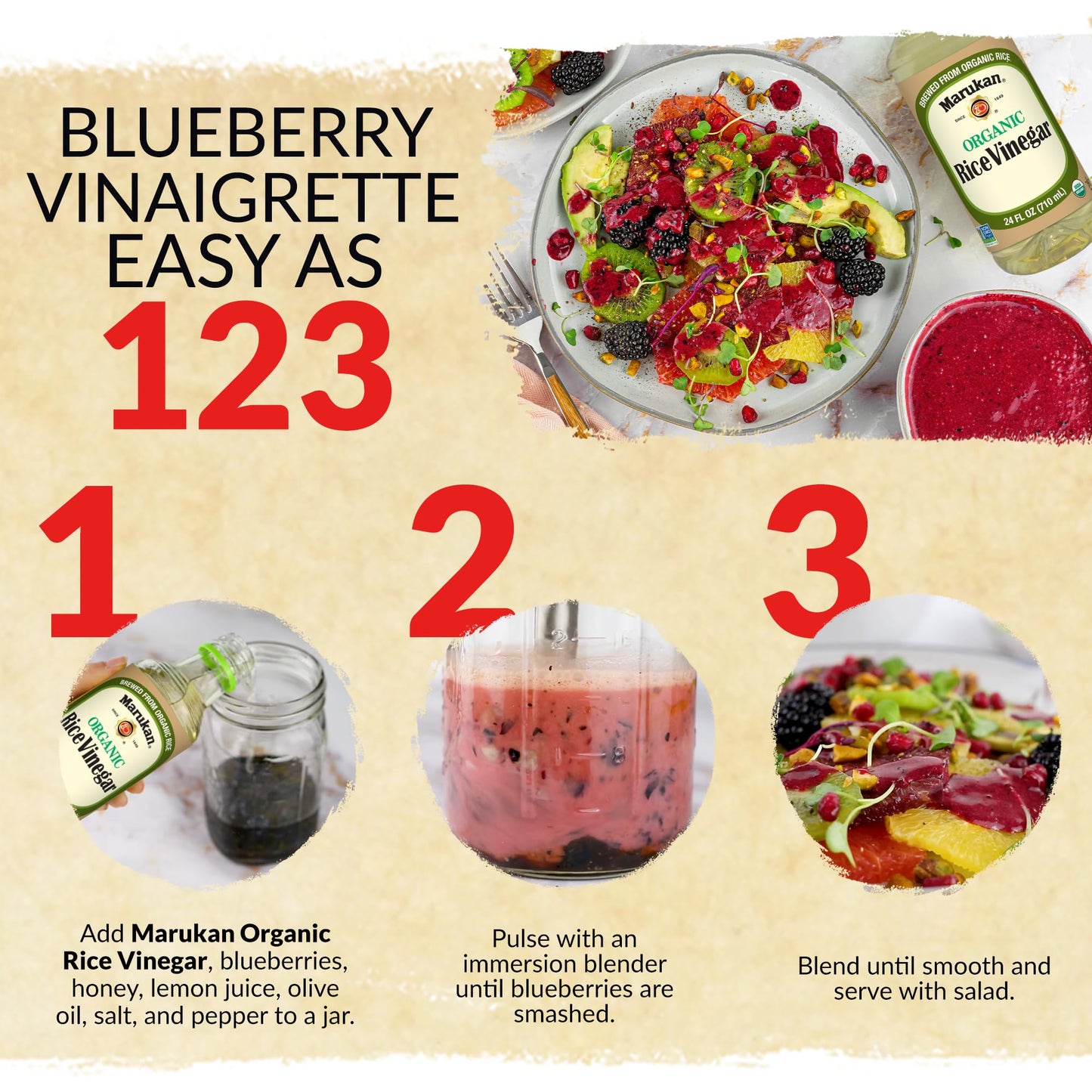Marukan Organic Unseasoned Rice Vinegar, 128 Fl Oz, Model VC-a3-79110, Pack of 1