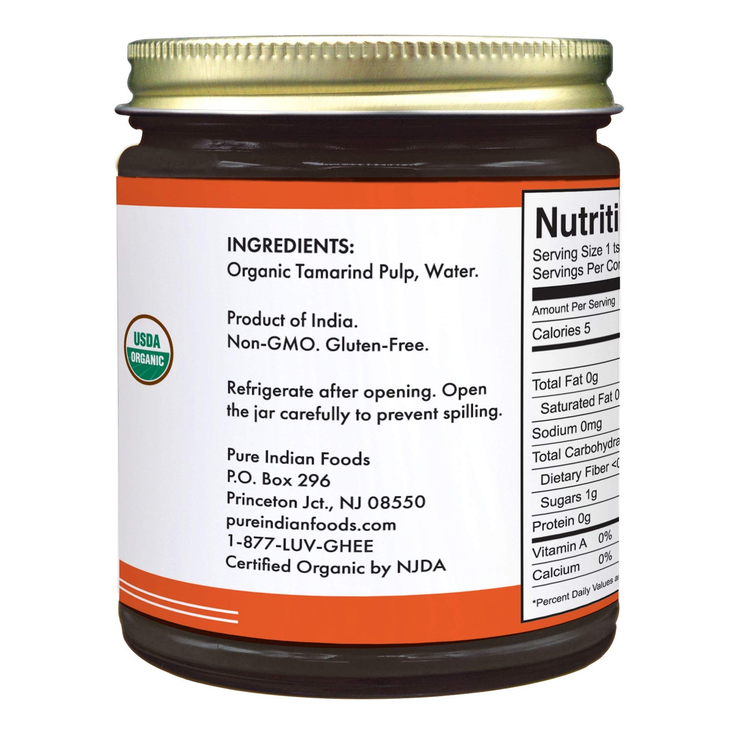 PURE INDIAN FOODS Organic Tamarind Paste Concentrate - Sweet & Sour Sauce, Gluten Free, 11 oz (2 Pack)