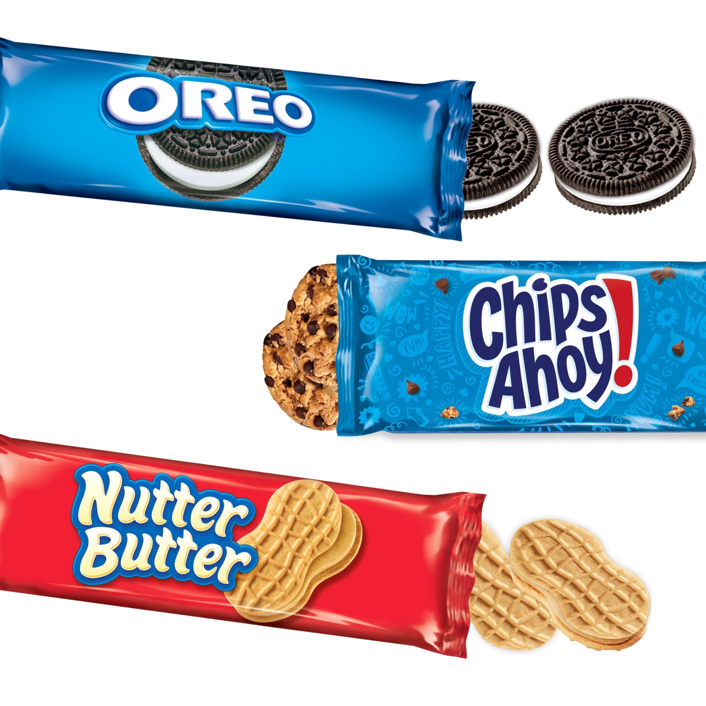 Nabisco Cookies Variety Pack, Oreo, Nutter Butter, Chips Ahoy!, 40 Snack Packs (4 Cookies Per Pack, 4 Boxes)