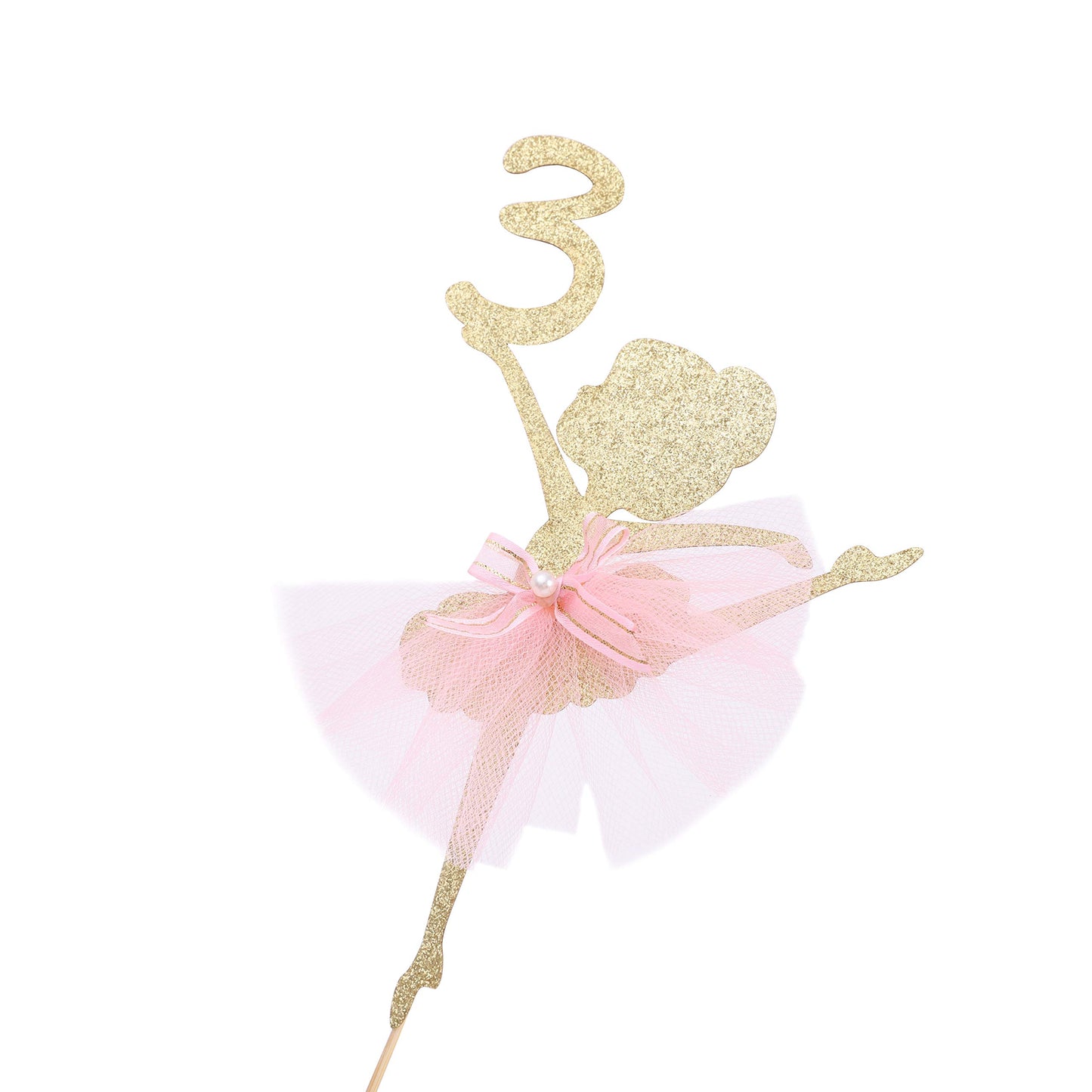 Ballet Cake Topper 1 To 5 Years Old - Ballerina, Birthday Party Decoration, Dancing Princess, Studio Photo Props (Ballerina 3)