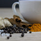 Pride Of India Turmeric Chai Latte Powder - Instant Golden Milk - 8.82oz Jar - Caffeine-Free - Makes 20-25 Cups