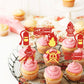 Ercadio 24 Pack Fireman Cupcake Toppers Red Glitter Fire Department Cake Topper Fireman Cupcake Picks For Fire Theme Baby Shower