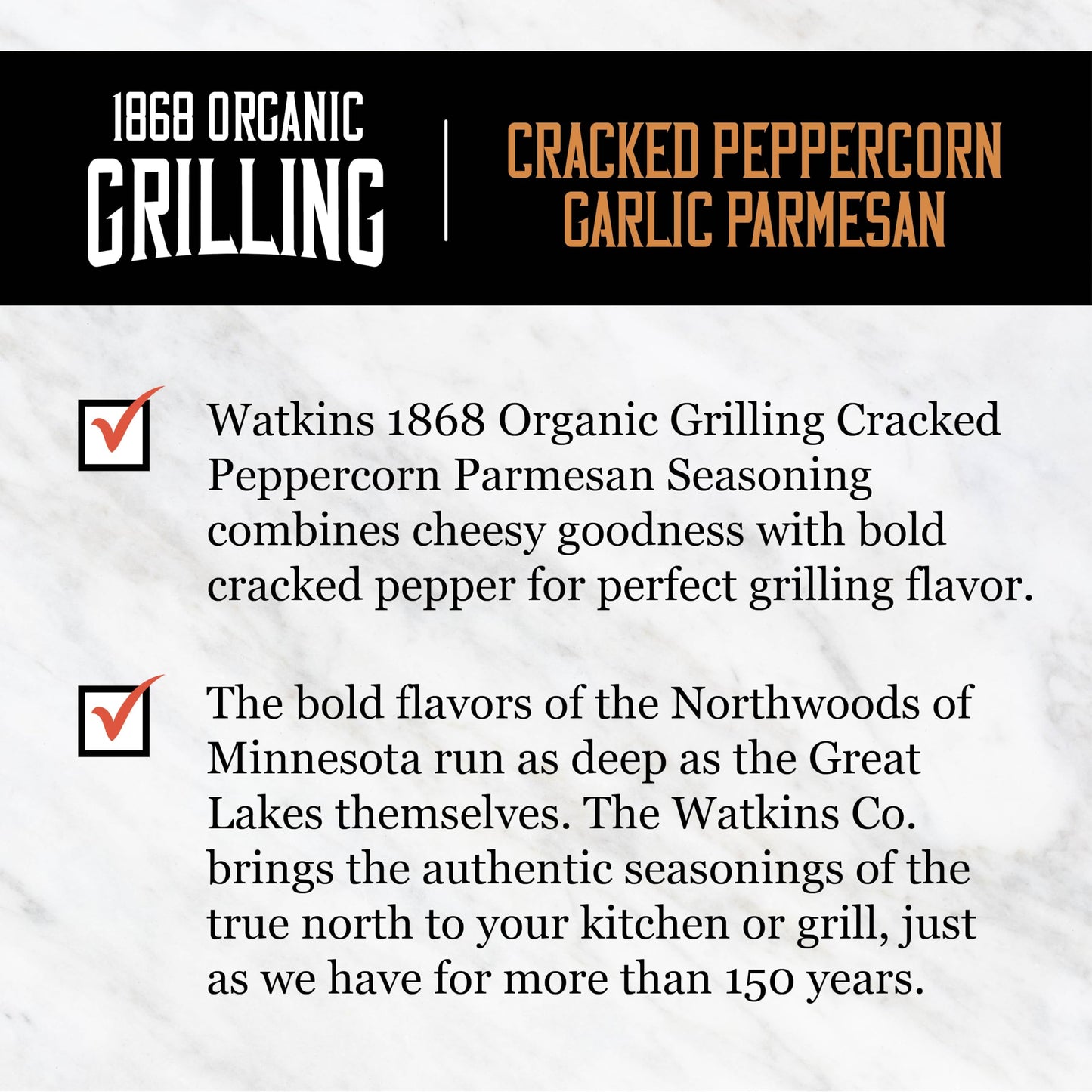 Watkin'S Organic Grilling Cracked Peppercorn Parmesan Seasoning, 8.3 Oz