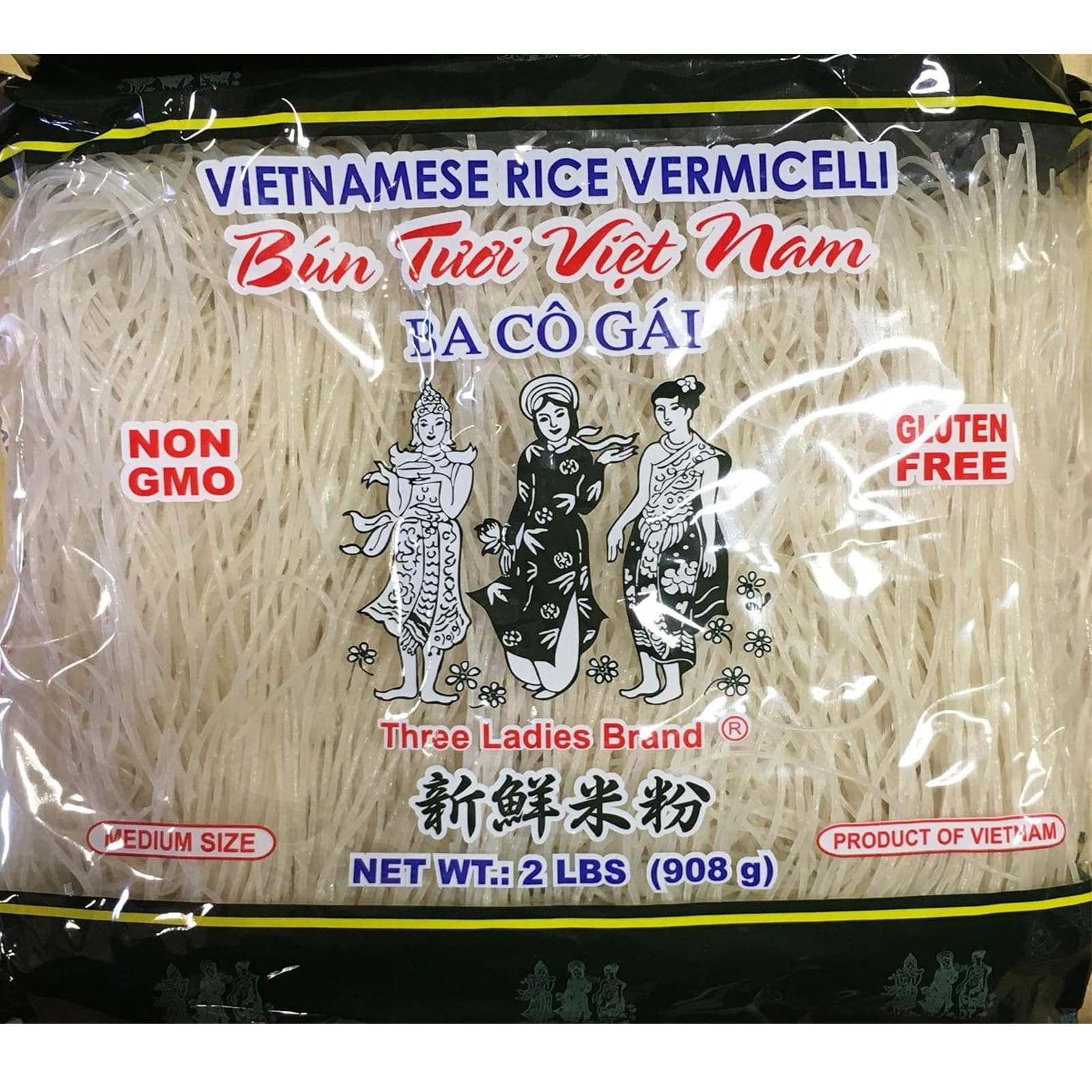 Three Ladies Vietnamese Rice Stick(Vermicelli) 2lbs,1 Pack