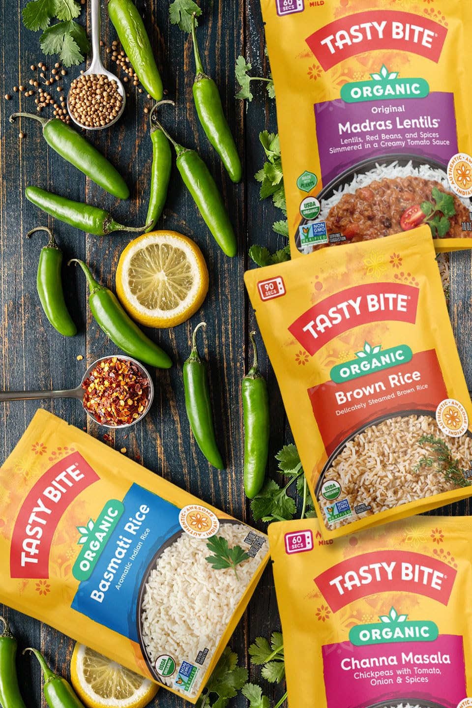 Tasty Bite Variety, Pack of 8, Madras Lentils, Bombay Potatoes, Vegetable Tikka Masala, Channa Masala, 3Bean Madras Lentils, Spl