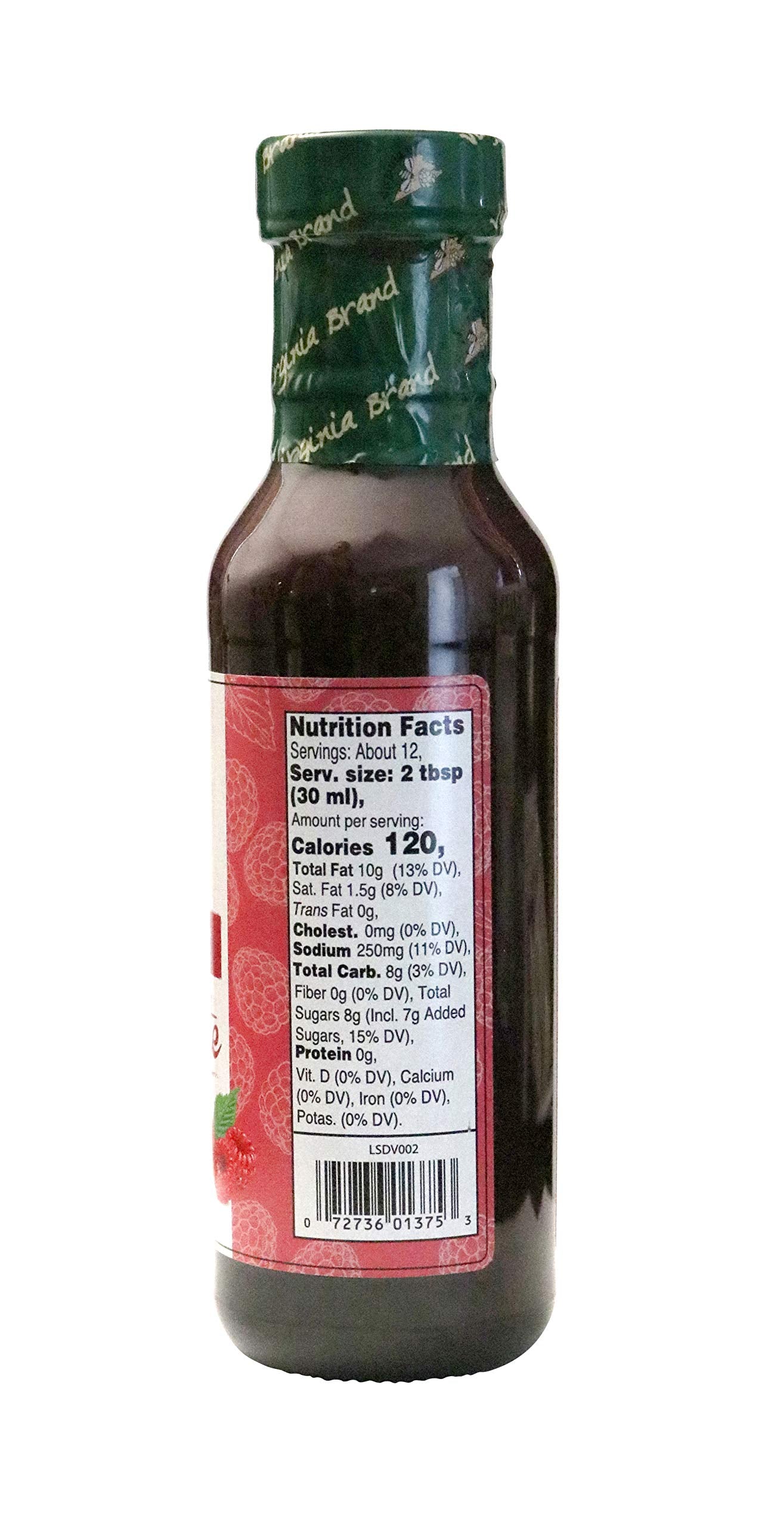 Virginia Brand Vidalia Onion Raspberry Vinegarette , 12 Ounce Bottle (Pack of 6)