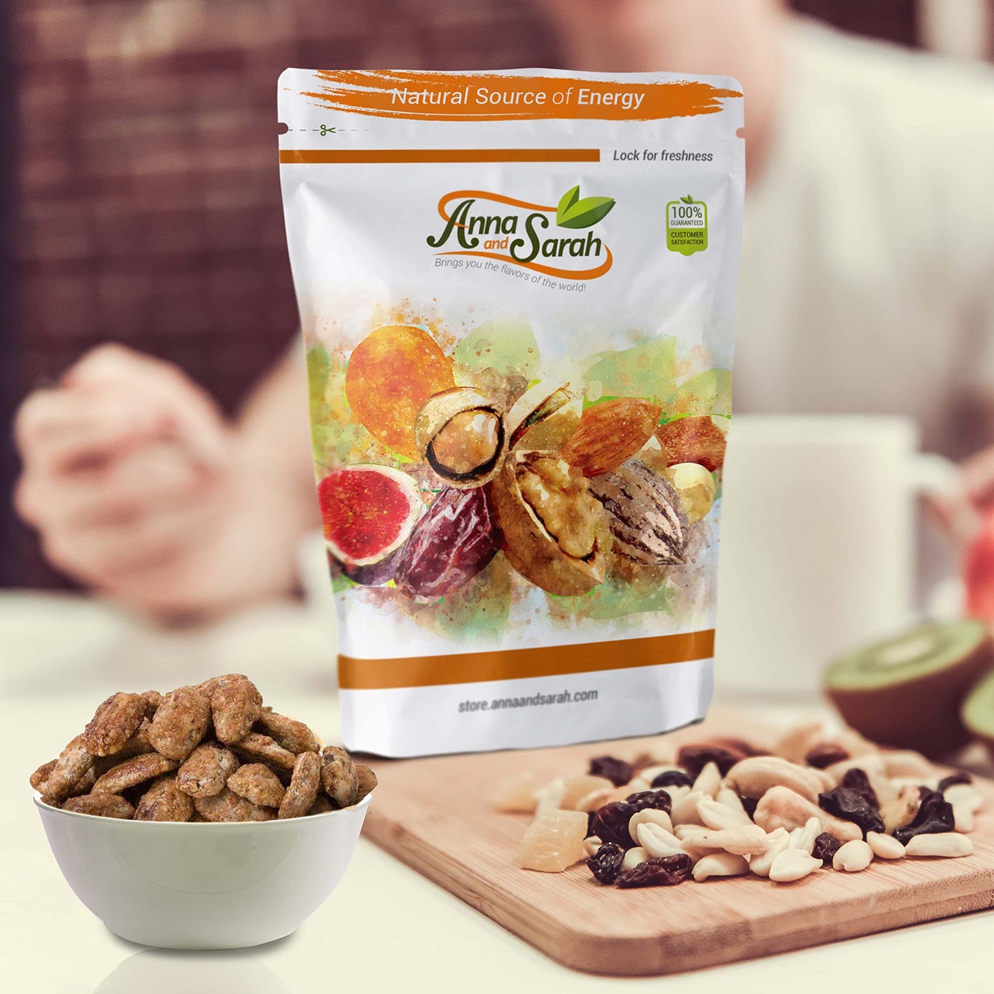 Anna and Sarah Butter Toffee Pecans, Resealable Bag, 1 lb