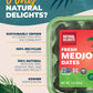 Natural Delights Organic Medjool Dates - Large & Plump, 1 lb Container, USDA Certified, Non-GMO, Good Source of Fiber, Naturally Sweet Snack