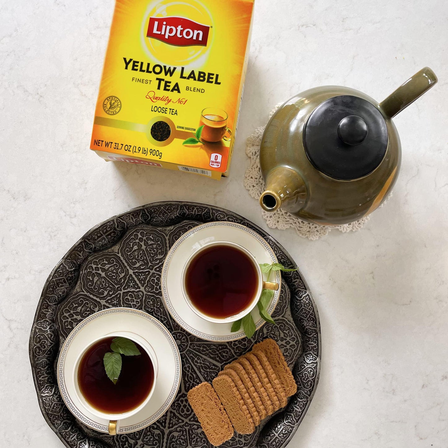 Lipton Yellow Tea | Loose Black Tea | International Blend | Enhanced Quality | Strong Flavor | Aromatic & Refreshing | 900 Grams (Pack Of 1)