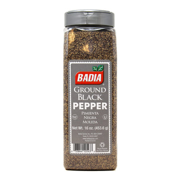Badia Ground Black Pepper, 16 Oz – Pure, Bold & Aromatic Spice For Cooking, Grilling & Seasoning