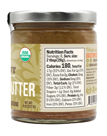 Dastony Organic Raw Hazelnut Butter, 8 Oz | Only One Ingredient | Vegan, Paleo And Keto Friendly, Non Gmo, Gluten-Free - Pack Of