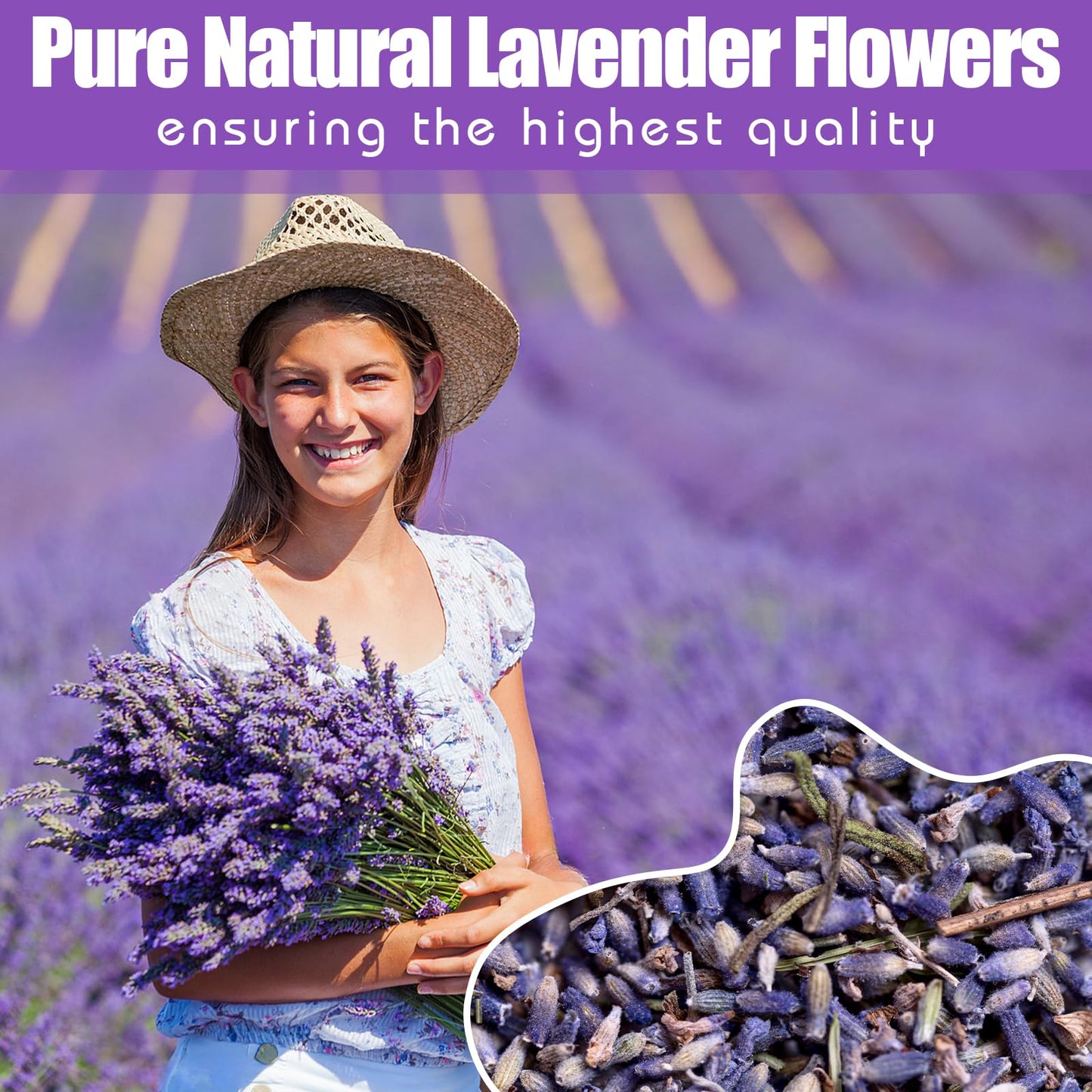 Fangkic Dried Culinary Lavender Flowers - Food Grade Edible Buds, Gluten Free, 16 oz
