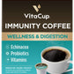 VitaCup Immunity Coffee Pods, Medium Dark Roast, 64 Count, Compatible with Keurig K-Cup Brewers