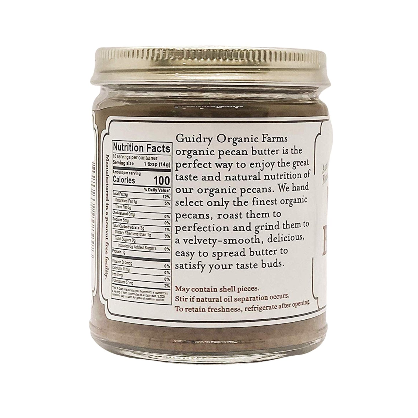 USDA Certified Organic Pecan Butter, Handmade, Small batches, Keto Friendly, Gluten Free, All Natural, made of Organic Pecans, a