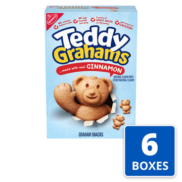 Teddy Grahams Cinnamon Graham Snacks, 6 - 10 Oz Boxes