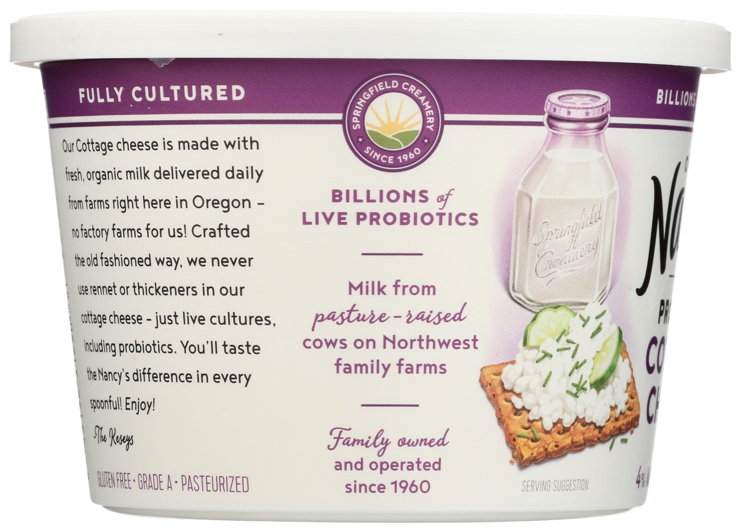 Nancys Yogurt, Organic Whole Milk Cottage Cheese, 16 oz