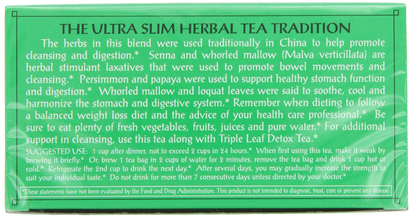 Triple Leaf Tea Ultra Slim Tea Bags, 20 Count, Pack of 6, Model 764258
