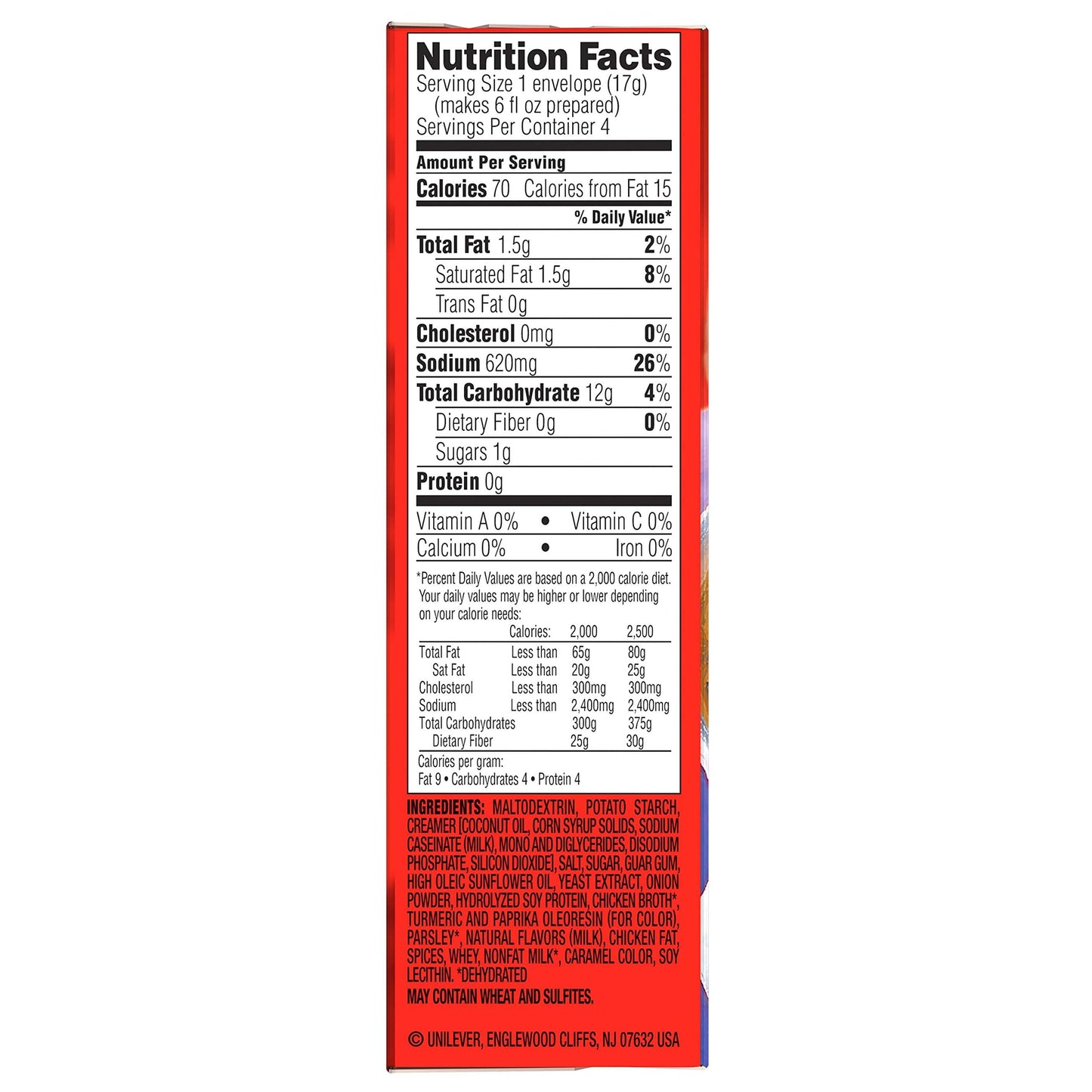 Soup Secrets Lipton Cup-A-Soup Instant Soup For A Warm Cup Of Soup Cream Of Chicken Only 70 Calories Per Serving, 4 Count (12 Pack)