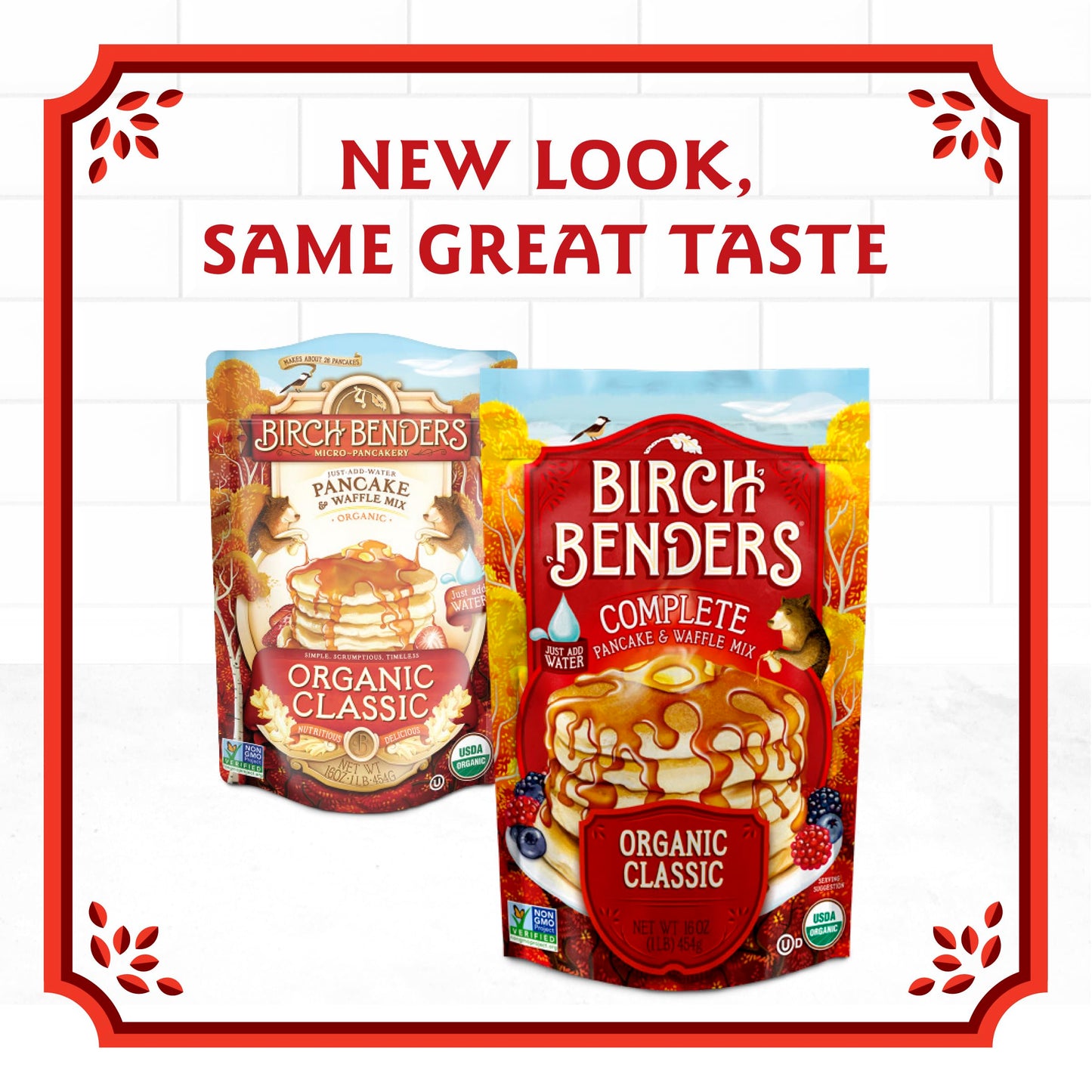 Birch Benders Organic Classic Pancake And Waffle Mix, 16 Oz (Pack Of 2)