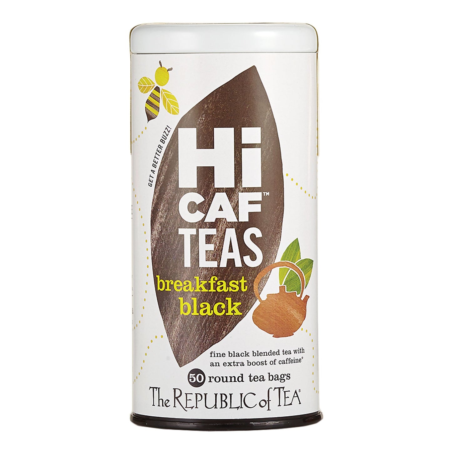 The Republic of Tea HiCAF Breakfast Black Tea, High Caffeine, 50 Tea Bags, Pack of 1