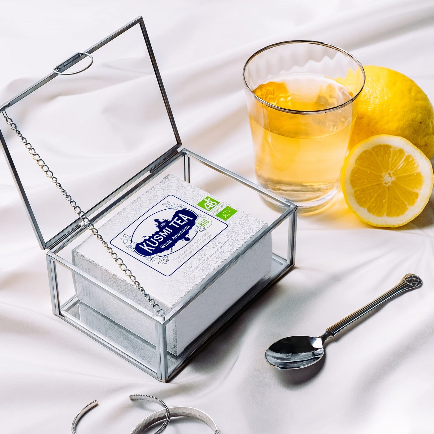 Kusmi Tea - White Anastasia - Organic Blend Of White Tea With Bergamot - Enjoy Hot Or Iced - Smooth, Flavourful Tea - 20 Tea Bag