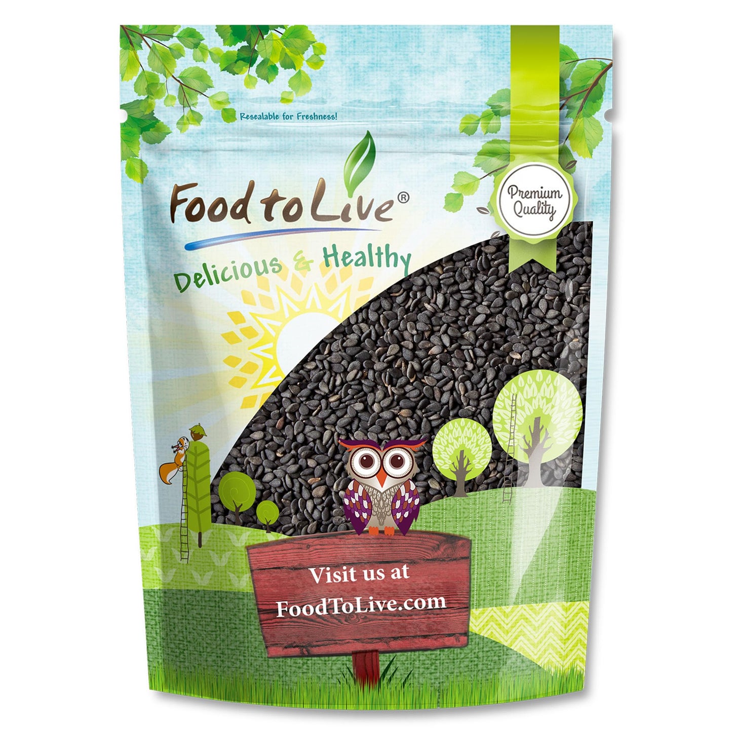 Food to Live Toasted Black Sesame Seeds, 2 Pounds - Crunchy and Nutritious Snack, Oven Roasted, Unsalted, No Oil Added, Perfect 