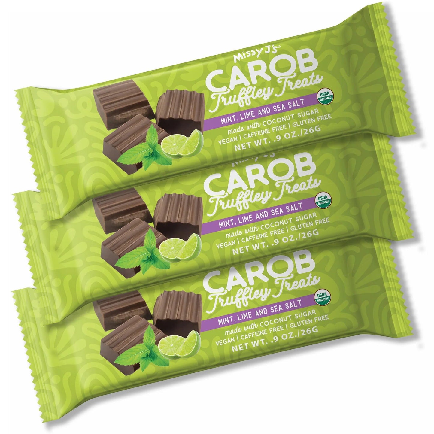 Missy Js Organic Carob Mint Truffley Treats, Vegan, Gluten-Free, 1.38 Oz, 3 Pack