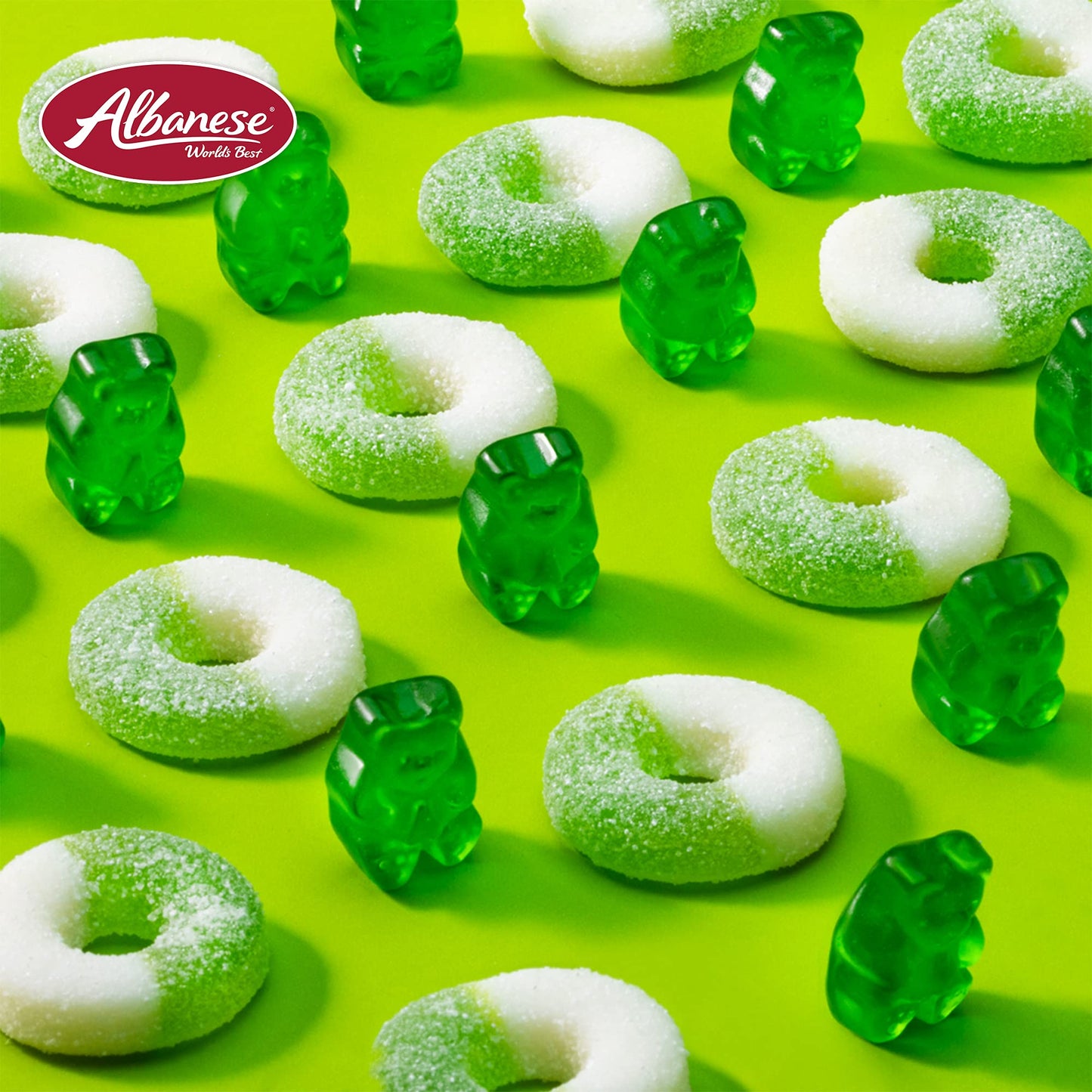 Albanese Gummi Apple Rings, 4.5lbs Candy, Peach, Model 634418501288