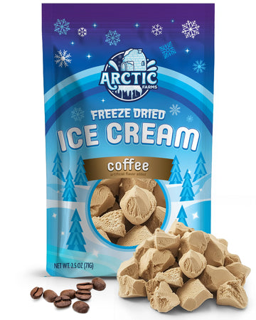 Arctic Farms Freeze Dried Ice Cream Bits Bagged And Boxed - Does Not Melt (Coffee)