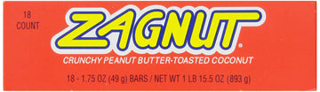 Zagnut Peanut Butter Coconut Candy Bar, 1.75 Ounce (Pack Of 18)