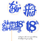 YCTHUNFISH 18th Birthday Cake Topper Glitter Paper Small Blue Eighteen Years Old Decoration
