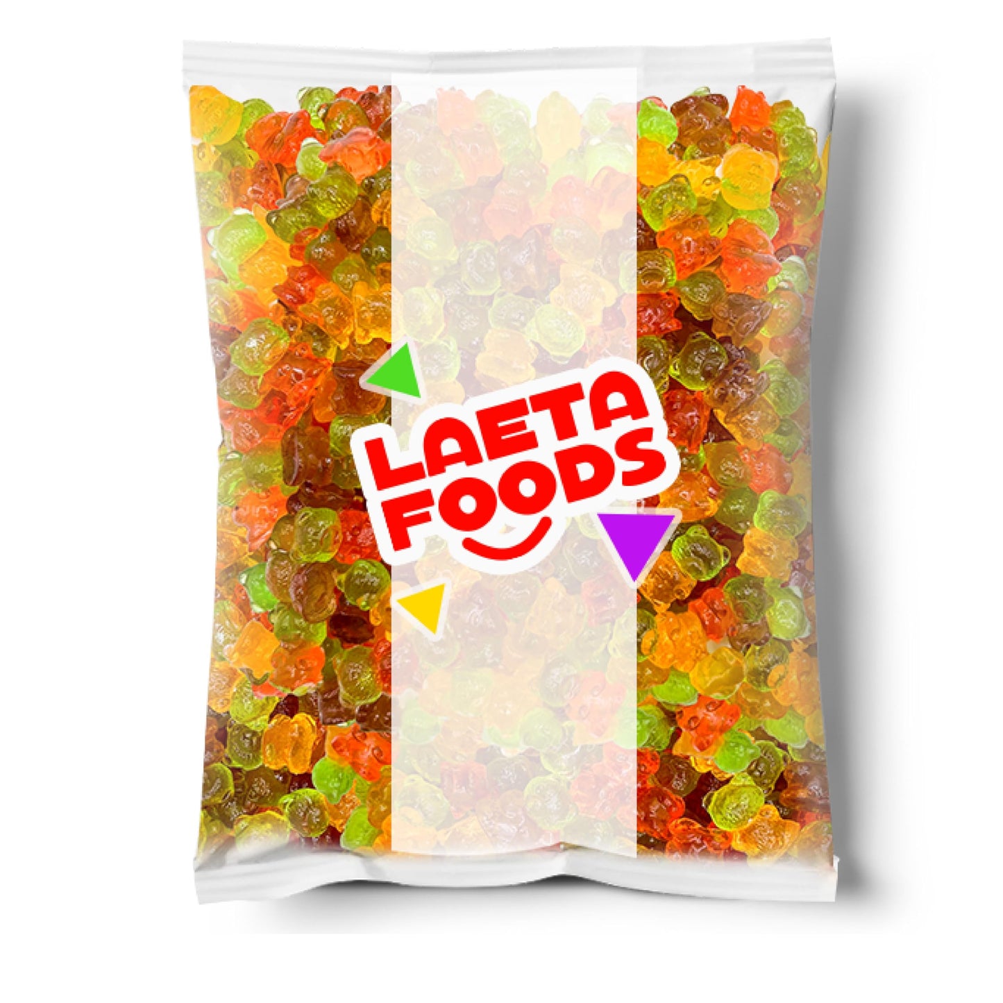 LAETAFOOD Sugar-Free Gummy Bears, Assorted Fruit Flavors, 1 Pound Bag