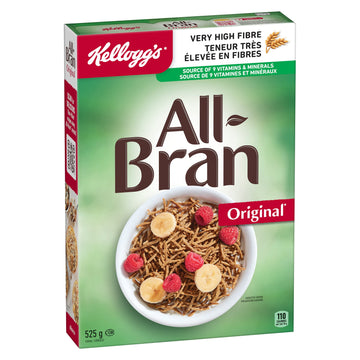 Kellogg'S All Bran Original Cereal, 525G/18.5Oz, (Imported From Canada)