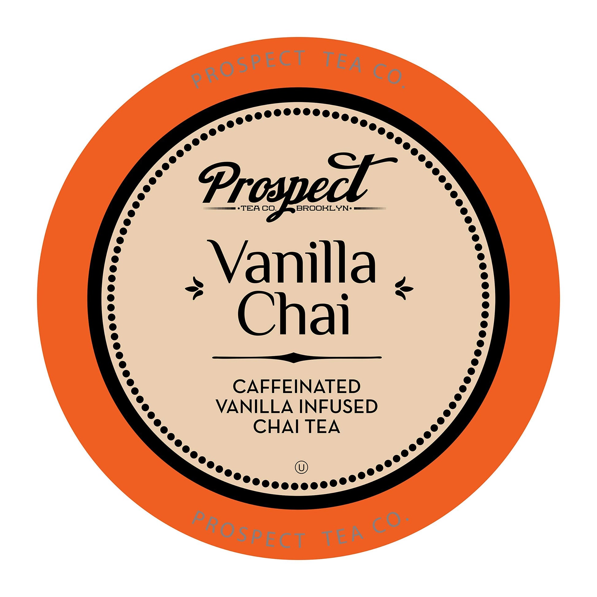 Prospect Tea Co. Caffeinated Vanilla Chai Tea Pods Compatible with K Cup Brewers, 40 Count, Model PTC VC40