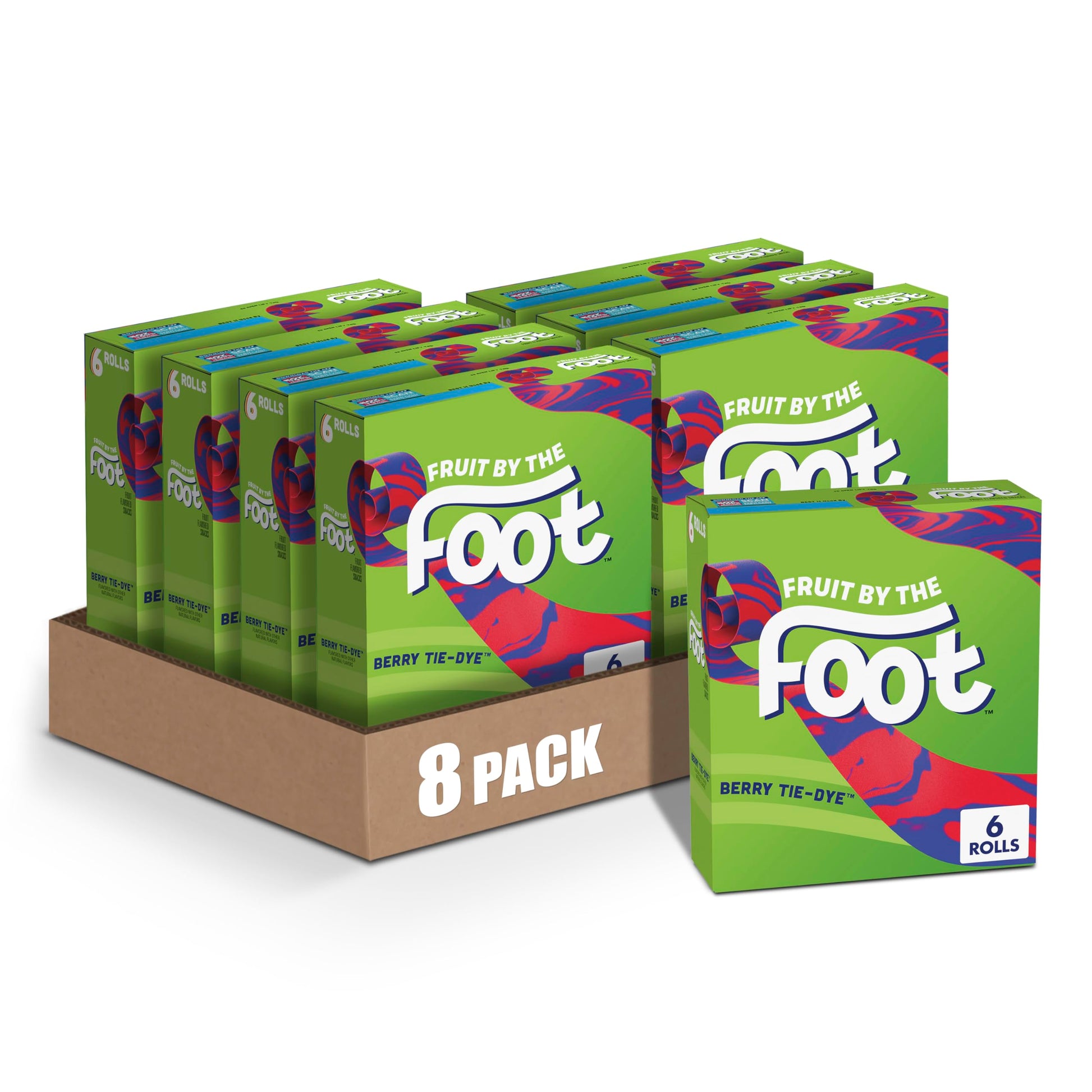 Betty Crocker Fruit by the Foot Snacks, Berry Tie-Dye, 4.5 oz, Pack of 8