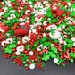 Christmas Stocking Tree Snowman Sprinkles Candy Sugar Sprinkle Red and Green Sprinkles Cake Decorations Cupcake Toppers Cookie D