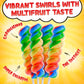 Primary Colors Candy Swirl Lollipops 30pk - Rainbow MultiFruit Flavors, Individually Wrapped, 15g Each, Perfect for Party Favors