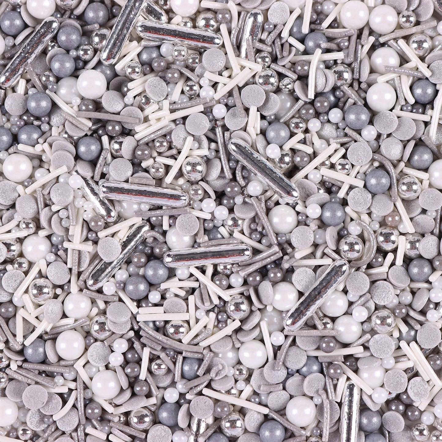 Silver Sprinkles For Cake Decorating, Silver Rob Sprinkles, Silver Pearl Sprinkles, Jimmy Sprinkles, Perfect For Cupcakes, Macar