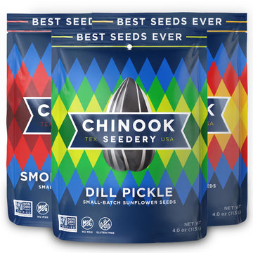 Chinook Seedery Roasted Sunflower Seeds - Jumbo Seeds Keto Snacks - Best For Snack Packs - Gluten Free, Non Gmo Snack Food Gifts - 4 Ounce (Pack Of 3) - Lawnmower Variety Pack